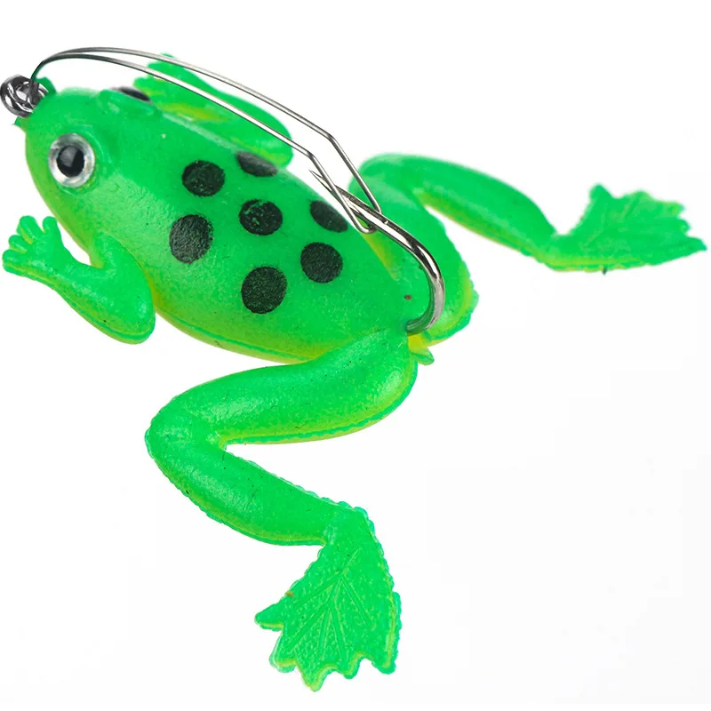 Frosch-Angelköder Windloser Freihängender Boden-Spinner Einzelhaken Weichköder mit Haken 7cm 5g Set 5 Stück im Angebot – Detail 3