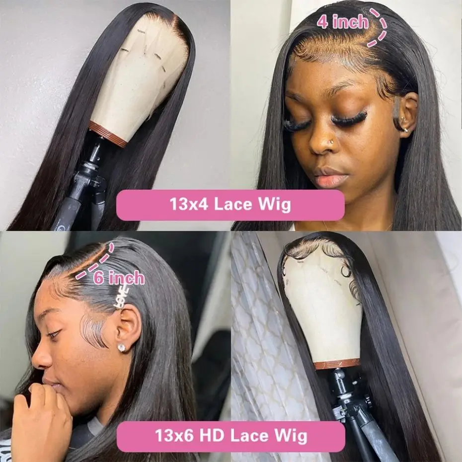 Lace Front Wig Human Hair Wigs 360 Lace Wig Straight 360 Full Lace Frontal Wigs Ponytail Transparent 13x6 13x4 Lace Front Human Hair Wigs For Women Brazilian Wig MYLOCKME