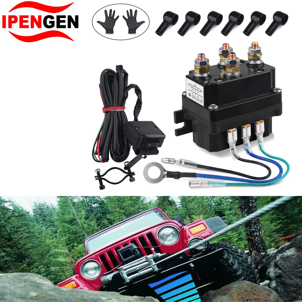 Universal12V24VAutoCarWinchRockerSwitchThumb250ASolenoid