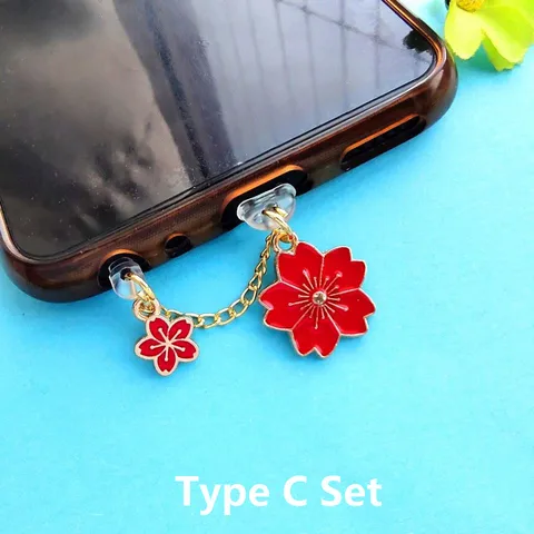 Type C Dust Plug Charm Kawaii Cute Charge Port Plug For iPhone Anti Dust Protection Cap Aux Jack Stopper Phone Pendant