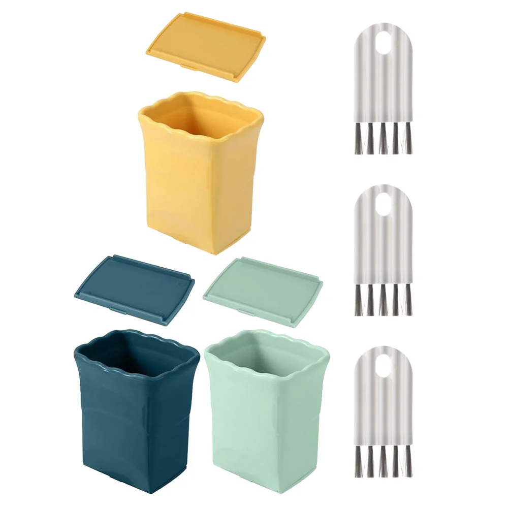 

3 Set of Multifunctional Fruit Vegetable Cup Slicer Fruit Slicer Vegetable Fast Fruit Slicer with Brush