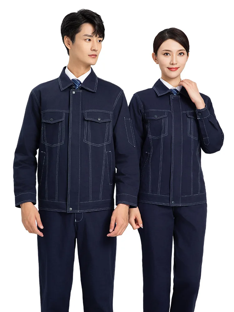 wear-resistant-work-clothing-welding-suit-100-cotton-multi-pocket-construction-factory-repairman-working-uniform-labor-coveralls