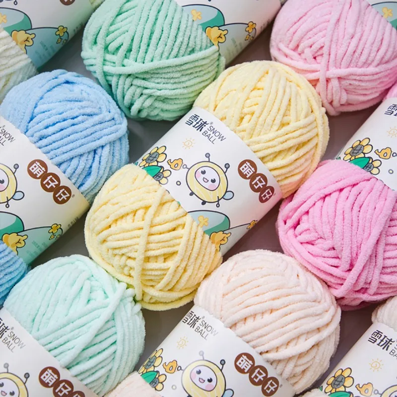 100g/Ball Soft Chenille Yarn for DIY Knitting 5mm Thick Warm Chunky Crochet Yarn Thread Perfect for Blankets Scarves Plush Toys 5
