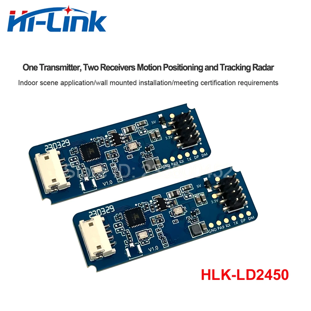 Distância humana velocidade rastreamento detecção módulo sensor, HLK-LD2450 mmWave, 2pcs, 24G