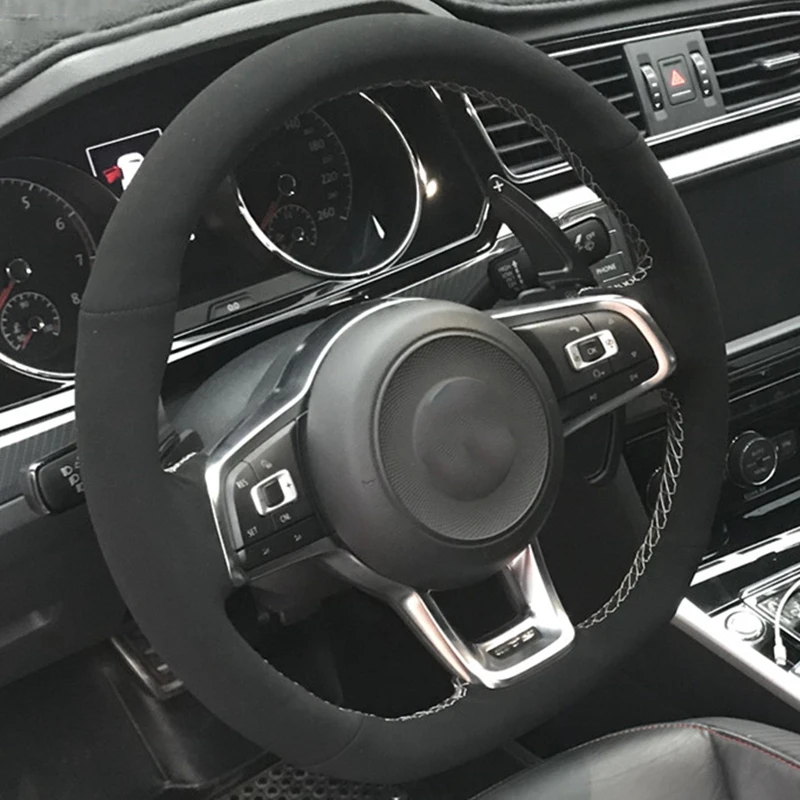 Coprivolante Per Auto In Pelle Scamosciata Antiscivolo Per Volkswagen Golf 7 Gti Golf R Mk7 Vw Polo Gti Scirocco 2015 2016