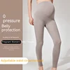 Spring Maternity Nine-Minute Bottoms Do Not Drop Crotch Micro-Pressure High Elastic Waistband Belly Pregnant Mom Fall Pants 3
