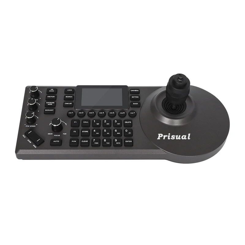 Prisual 4D Joystick PTZ Camera Controller for Church Live Service Education supports Sony Visca,Visca over IP,Onvif POE