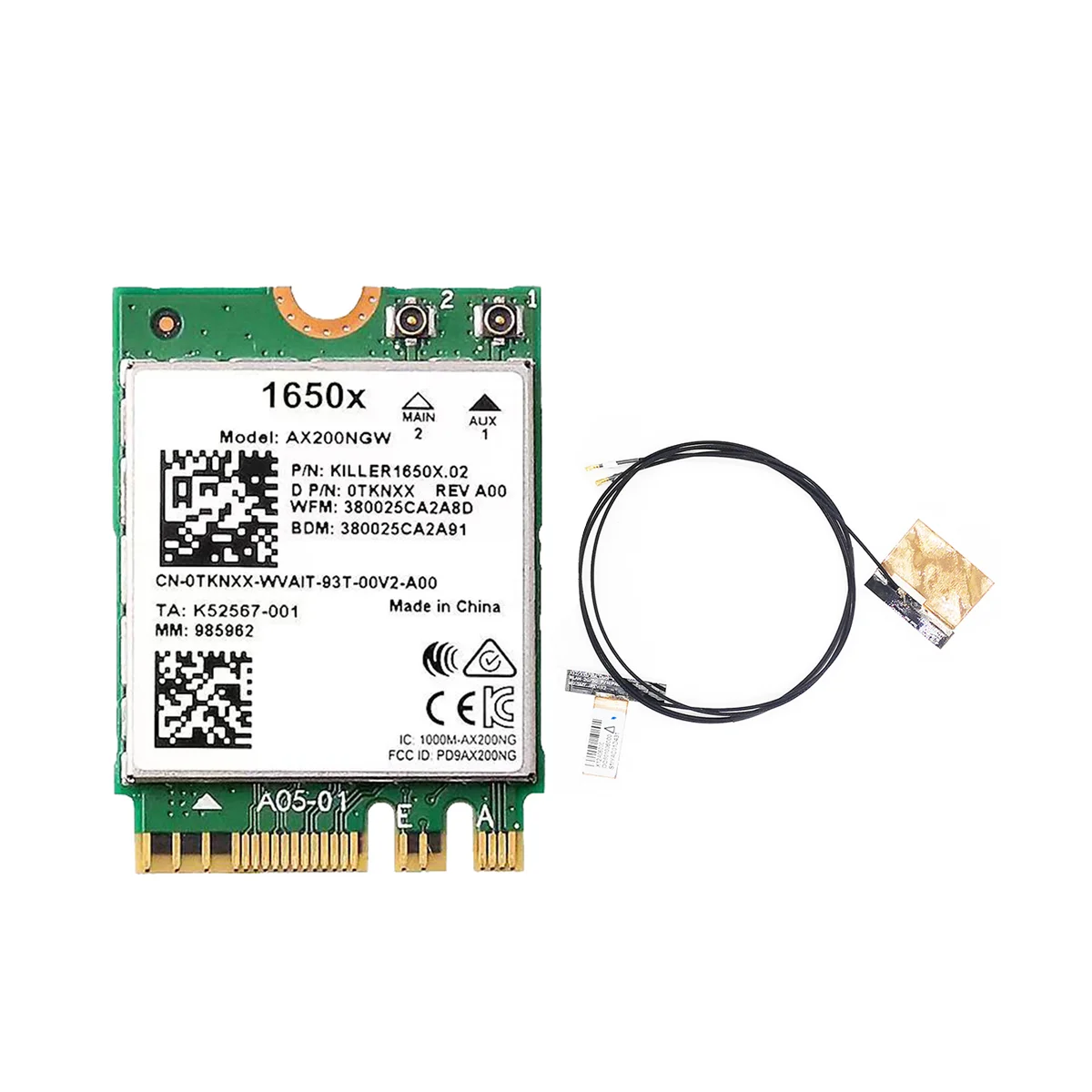 Per Scheda Wifi Intel 1650X + Antenna Ax200 Ax200Ngw 3000Mbps 2.4G 5G Wifi 6 + Bt 5.1 Scheda Di Rete Wireless Gigabit Per Win11