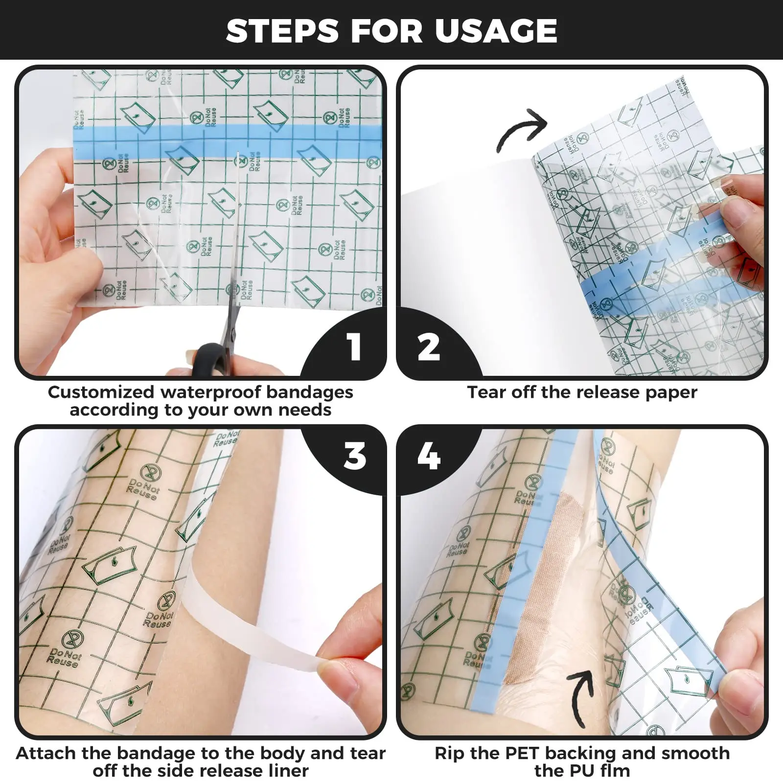 5m Waterproof Protective Tattoo Healing Film For Aftercare Bandage Transparent Skin Repair Wrap Roll 2