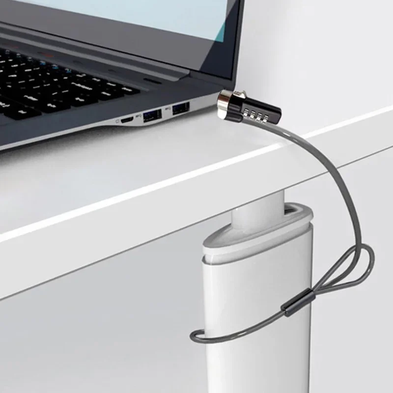 Universal tablet anti-theft lock, zinc alloy super C lock core, wire rope, notebook password lock, wedge-shaped keyhole