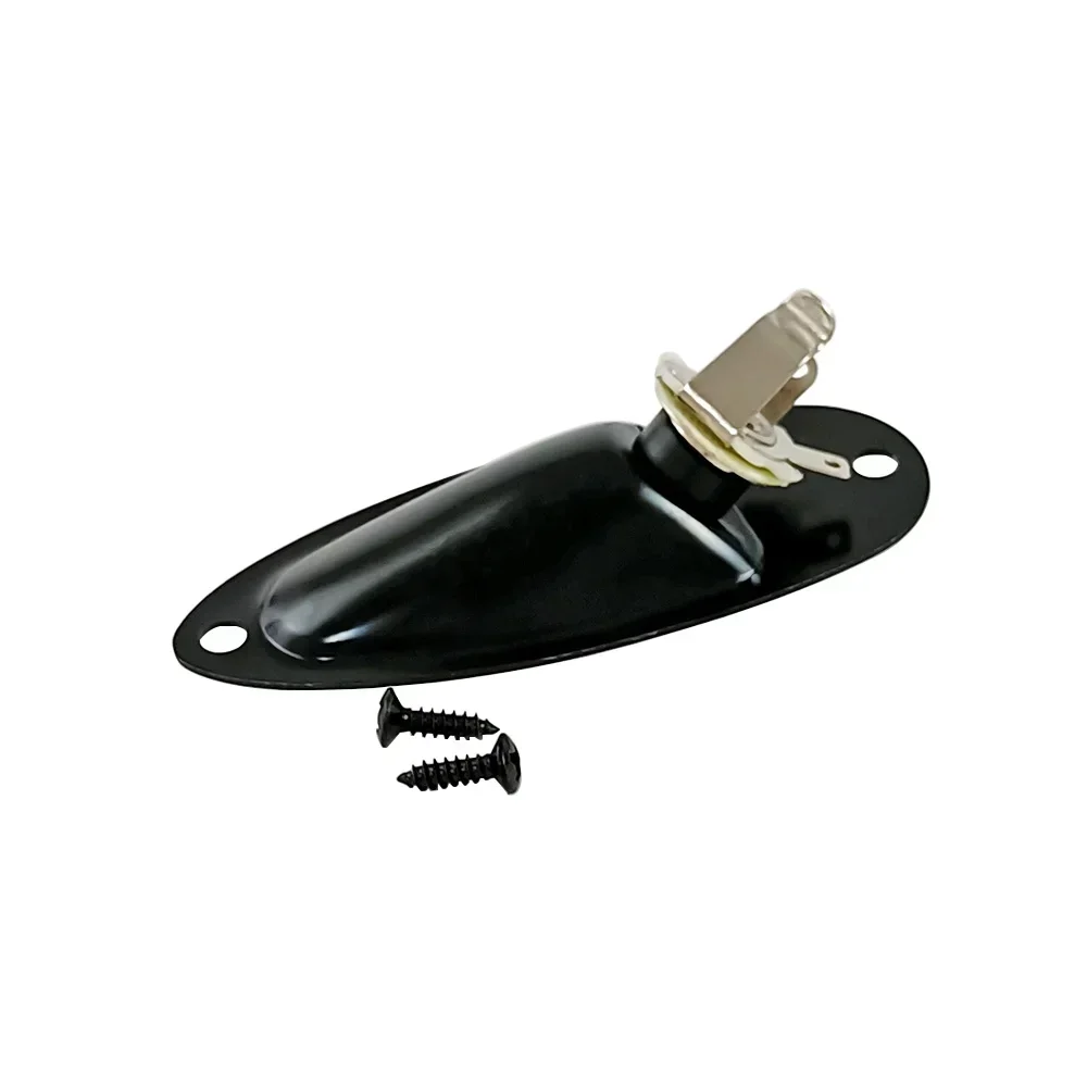 Electric Guitar Jack Plate Replacement For Strat Stratocaster 6.35mm 1/4" Boat Shaped Audio Connector Socket Panel