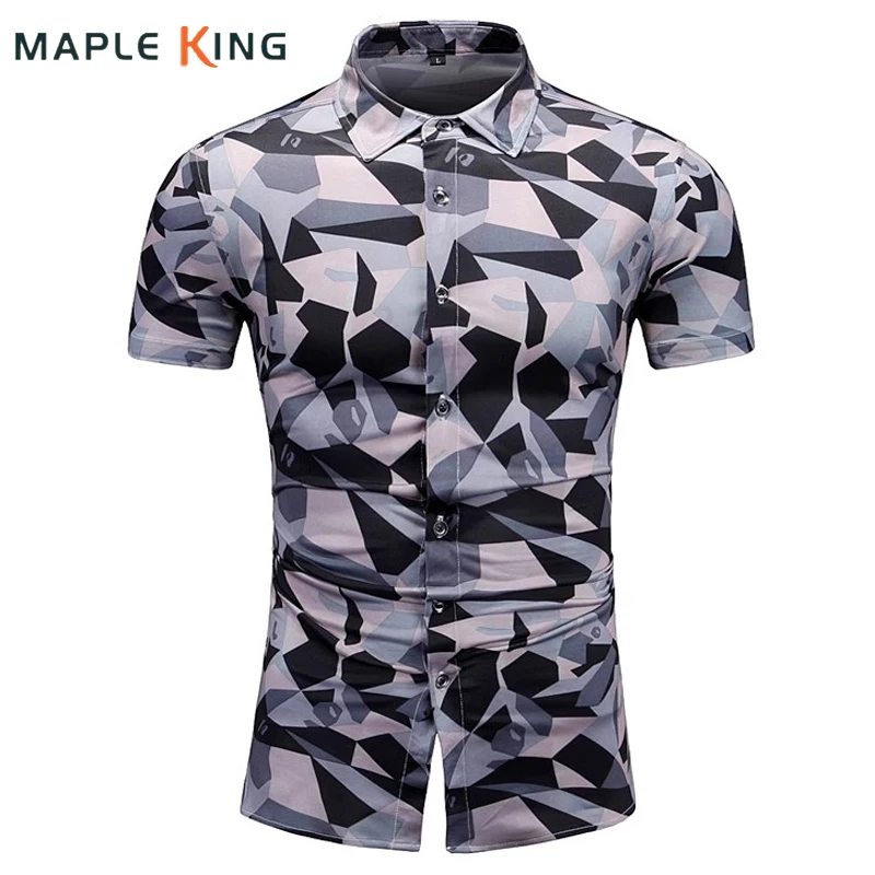

Steampunk Men Vintage Elastic Shirts Summer Tactical Geometric Printed Mercerized Cotton Work Shirt Mens Military Camisas Blusas