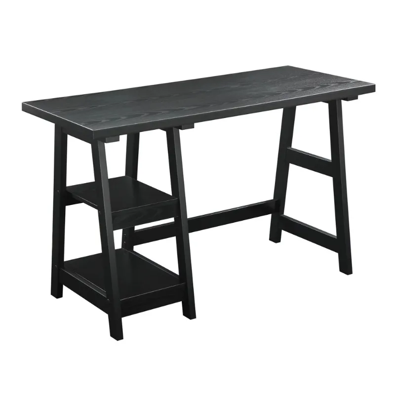 

Trestle Desk with Shelves, Black