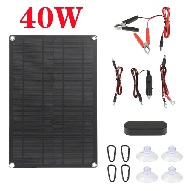 Waterproof Solar Panel 40W 12V  Board Portable DIY Solar Cells Charger for  Battery Charging Camping Solar Plat Outdoor Camping 1