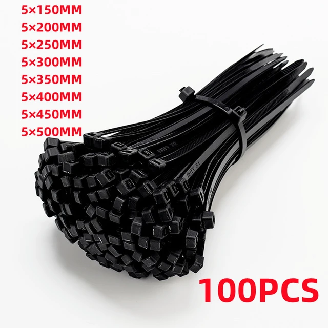 Bridas de plástico autoblocantes, organizador de cables, bridas blancas y  negras, 100 unids/lote por bolsa, buen precio - AliExpress