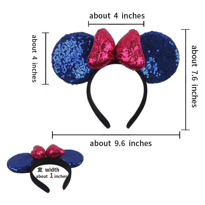 1 Stück klassisches Haarband mit Mausohren für Mädchen und Kinder, 10,2 cm, gepunktete Schleife, Haarband für Urlaub, Party, Reisen, DIY-Haar-Accessoires – Detail 20