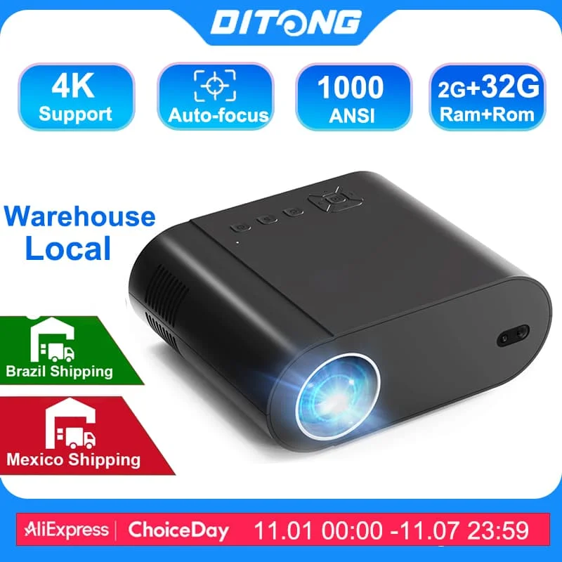 DITONG Full HD 1080P Projector 5G LED 4K Auto Keystone Video Proyector Movie Beam Android Projectors Home Theater Cinema Beamer