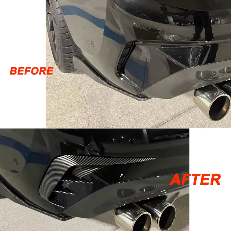 BMW 액세서리 3 시리즈 G20 2019+ 318i 320i 325li 330i 자동차 후면 범퍼 립 스포일러 카나드 벤트 블랙 카본 ABS 플라스틱