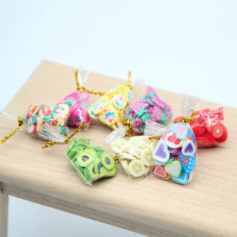

Dollhouse Candy Fruit Snacks Miniature Bag Random Set Mini Scales Food Play Simulation Life Scene Toys Doll Accessories Decor