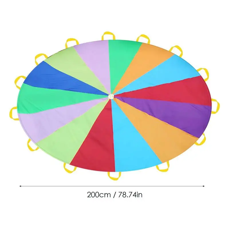 Child Kid Sports Development Outdoor Rainbow Umbrella Parachute Toy Jump-sack Ballute Games for Kids