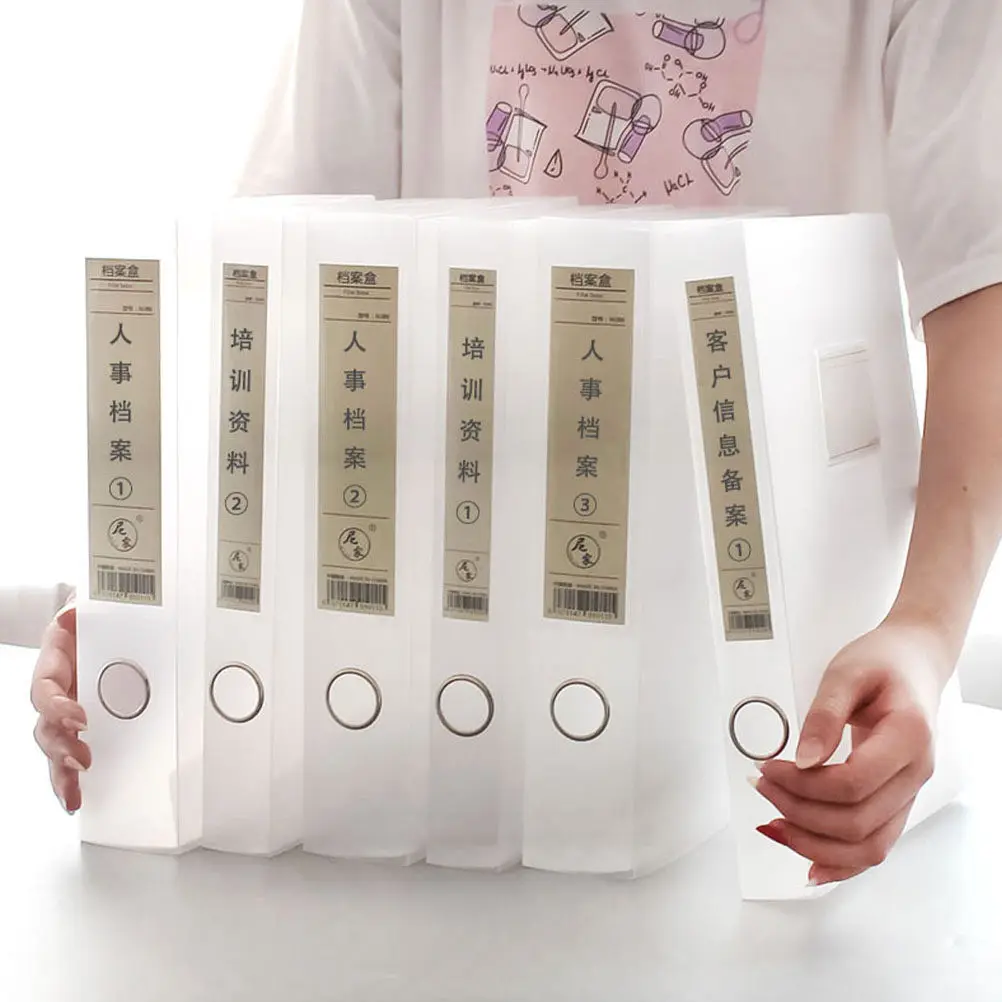 2Pcs PVC 문서 파일 상자 A4 크기 투명 데스크탑 주최자 서류 증명서 잡지 사무실 홈 스토리지 케이스