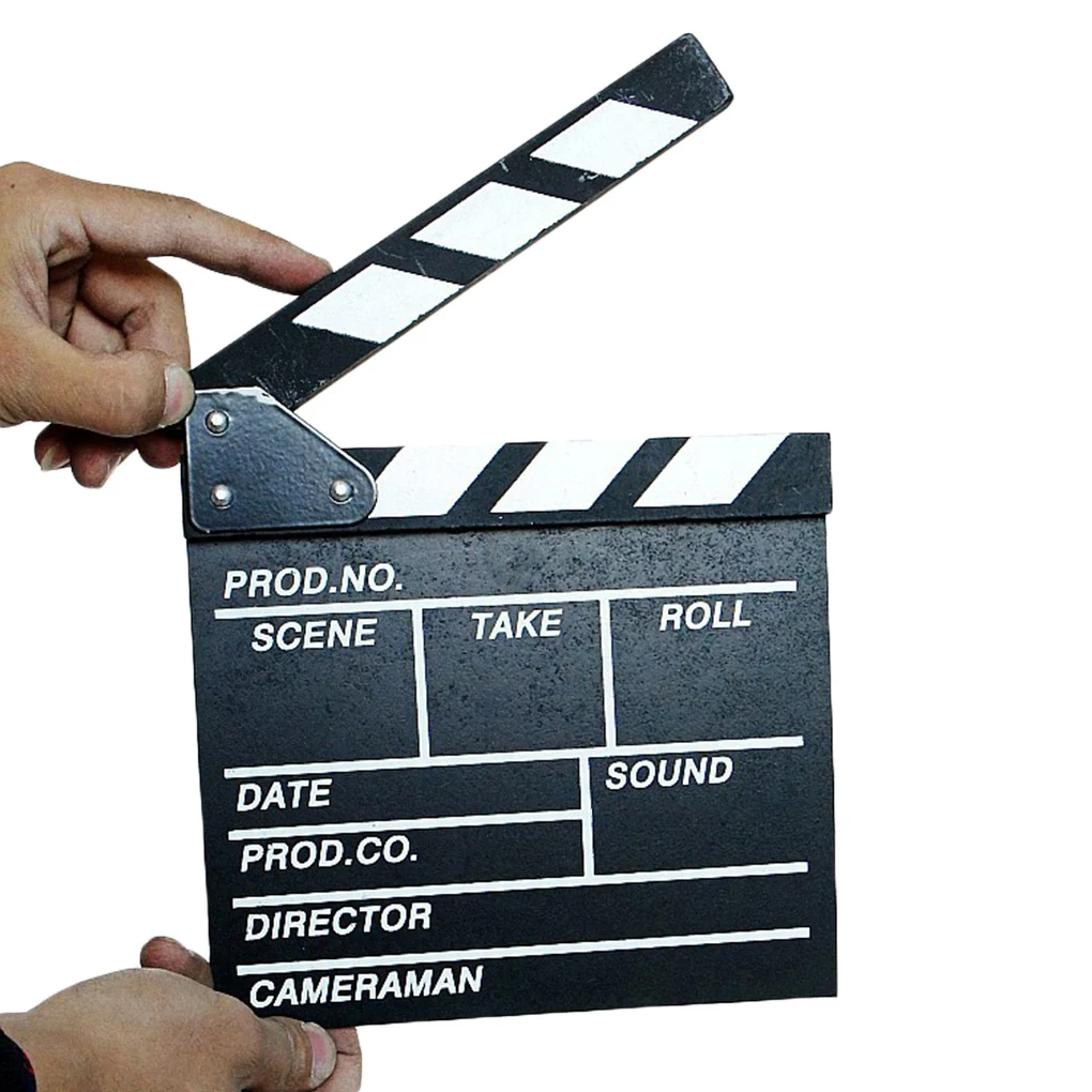 Wooden Clapperboard Movie Printed Pattern Sturdy 30*27CM Large Chinese