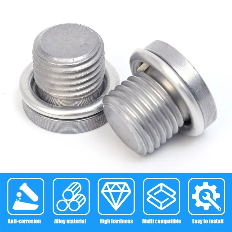 20~2Pcs Car Engine Oil Pan Drain Plug Kit Aluminium Washer NO138157 N91167901 Suitable for Volkswagen Audi Oil Pan Drain Screws Oil Drain Plug Gasket