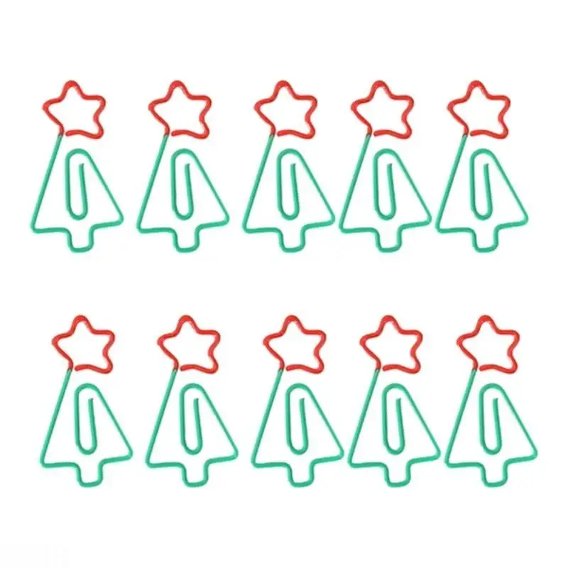 D08B 10Pcs 학교 종이 책갈피 홀더 파일 클램프 장식 파일 클립 고정 클립 참고 종이 클립 사랑스러운 종이 클립