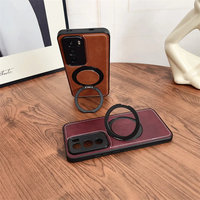 360 Degree Rotating Magnetic Imitation Cowhide Bracket Case - Soft Cover