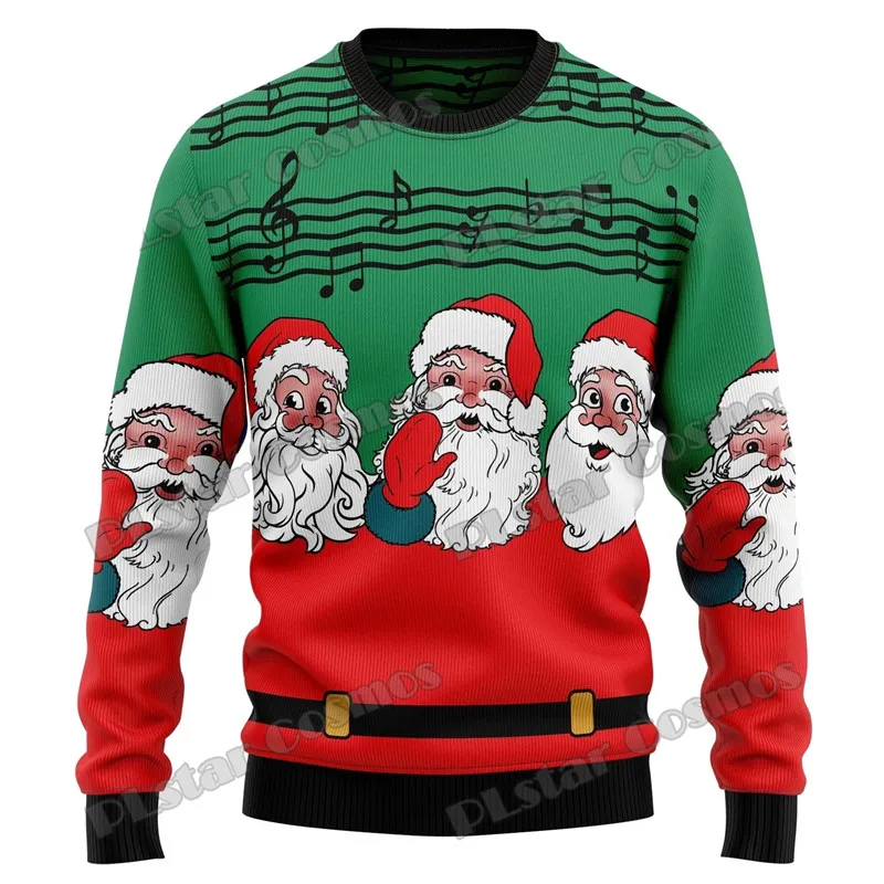 

New Satan Christmas Merry Christmas Cheers Satan 3D Printing Ugly Christmas Sweater Winter Neutral Casual Warm Sweater