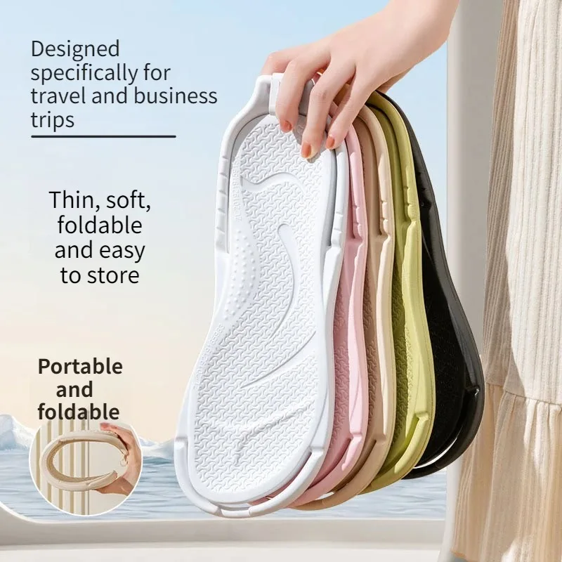 Women Fashion Slippers Easy To Fold Convenient Travel Beach Shoes Indoor Men Slippers Comfortable Light Casual Slippers Couple 6