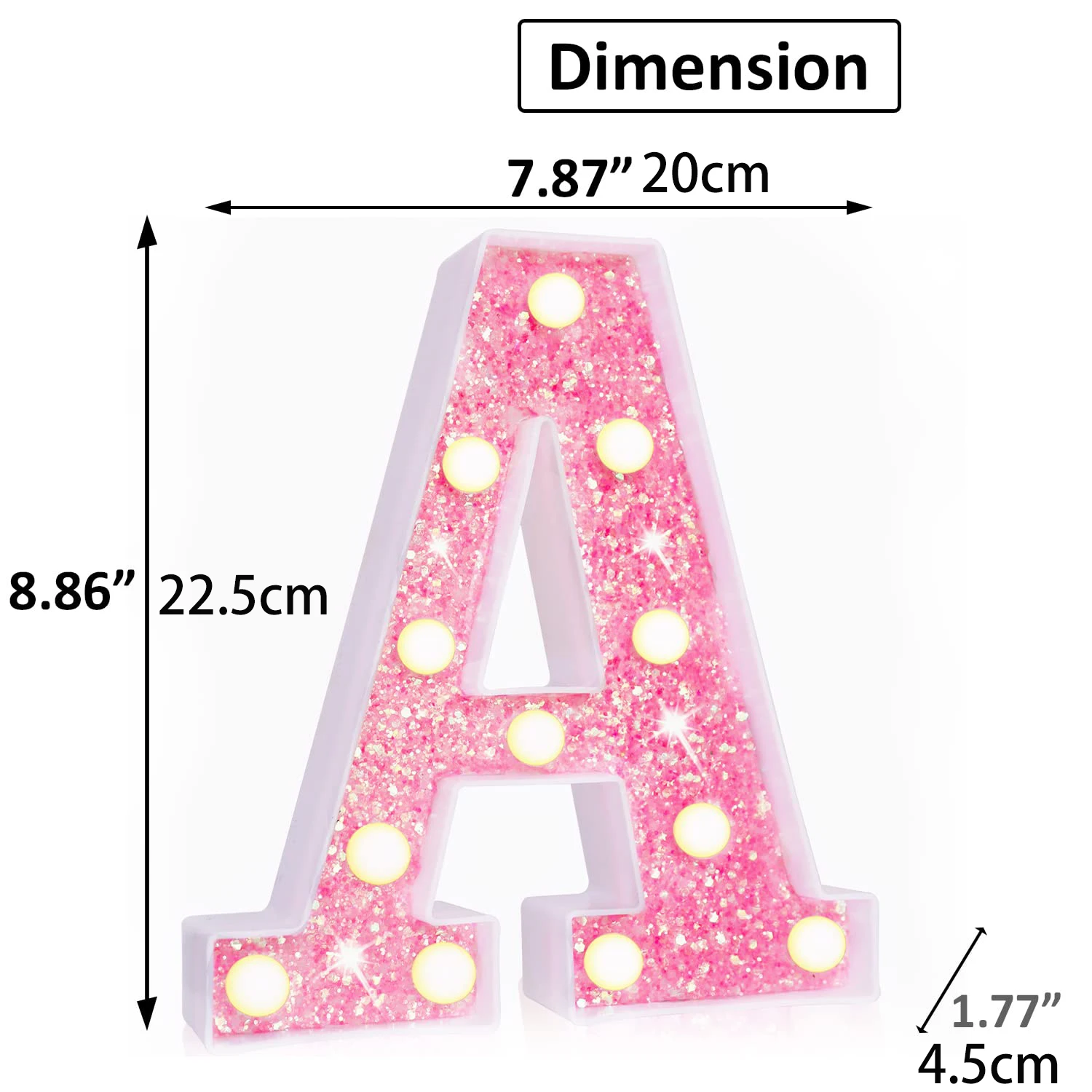 Upgrade LED Letter Lights Glitter Alphabet Light Up Letter Sign Night Light Gifts Birthday Wedding  Christmas Party Decoration