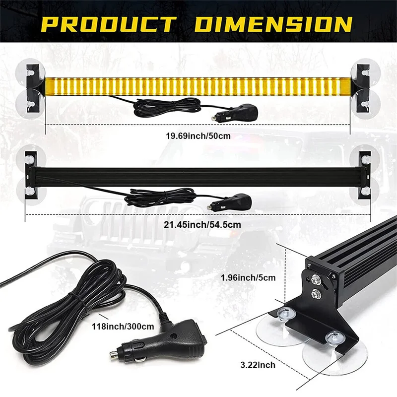 80 Led Strobe Police Lights for Car Windshield 80 Led Warning Light strobe Car Truck auto flasher Fireman Beacon Light