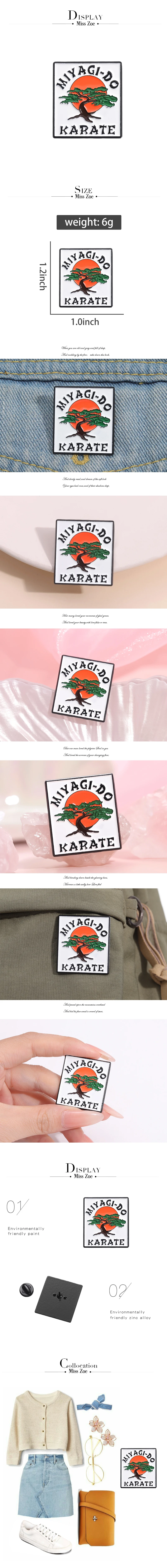 Miyagi-Do Karate Emaille Pins benutzer definierte Kampfkunst Fan Broschen Revers Abzeichen Cartoon Schmuck Geschenk für Kinder Freunde – Detail 1