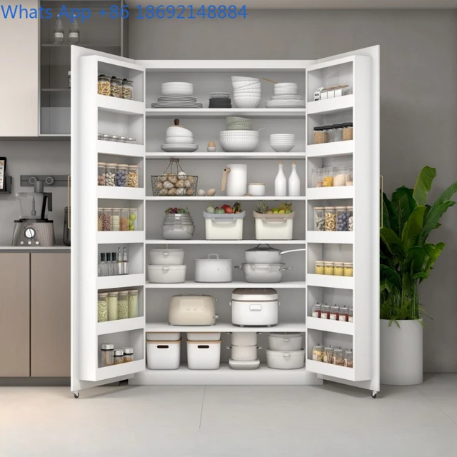 ตู้เก็บของในครัว ตู้เก็บของติดประตูตู้เย็น ตู้เก็บขนม ตู้ไซด์บอร์ดขนาดใหญ่ ตู้เหล็กติดผนัง ตู้สูง 4