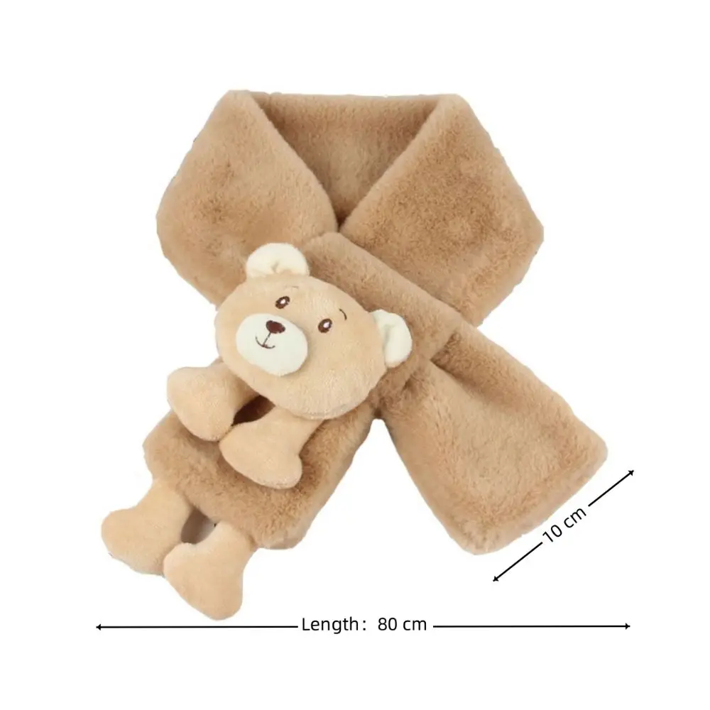 New Cartoon Bear Winter Scarfs Warm Neck Protection Plush Neckscarf Cute Neck Accessories Children's Scarf for Boys Girls