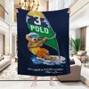 Digital Print P-Polos Bear Sofa Blankets for Winter Warm Knee Fleece Custom Bed Fluffy Soft Blanket King Size Microfiber Bedding 2