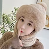 Plush Hat Women S Scarf Mask Integrated Ear Protection And Headband Cap 2