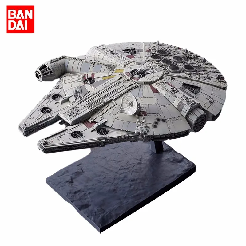 

In Stock Bandai Genuine Star Wars 1/144 MILLENNIUM FALCON Action Figure Collectible Ornaments Toys Gifts for Kids