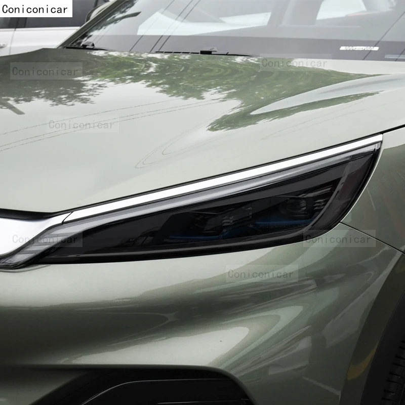 For BYD ATTO 3 EV Electric 2022 2023 DMI Car Headlight Protection Tint Film Smoke Black TPU Protective Light Sticker Accessories