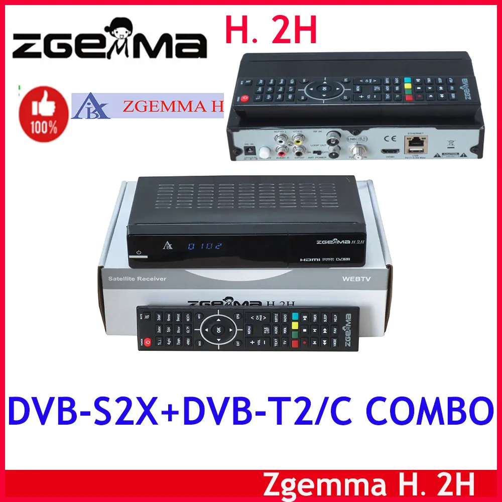 

Original ZGEMMA H.2H Satellite TV Receiver Linux Enigma2 Receptor DVB-S2X+DVB-T2/C combo HDTV H. 264 Digital Satellite Receiver