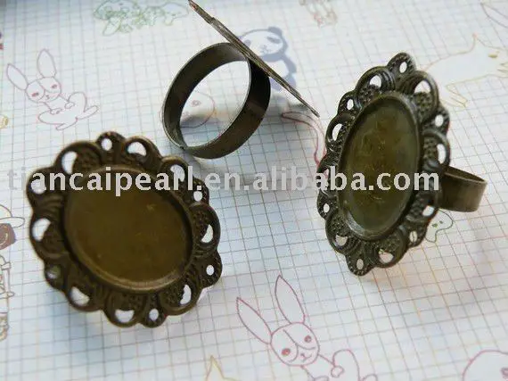 

200PCS 19mm ring base blank with 13x18mm pad antique brass bronze Jewelry Findings Accessories Fittings Components