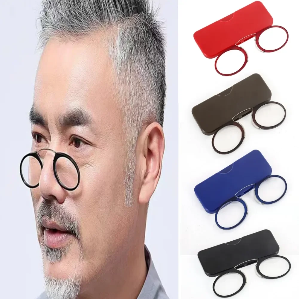 

Portable Presbyopic Reading Glasses With Case Women Men Optical Glasses MINI Clip Nose Bridge Prescription Glasses New 1.0To3.5