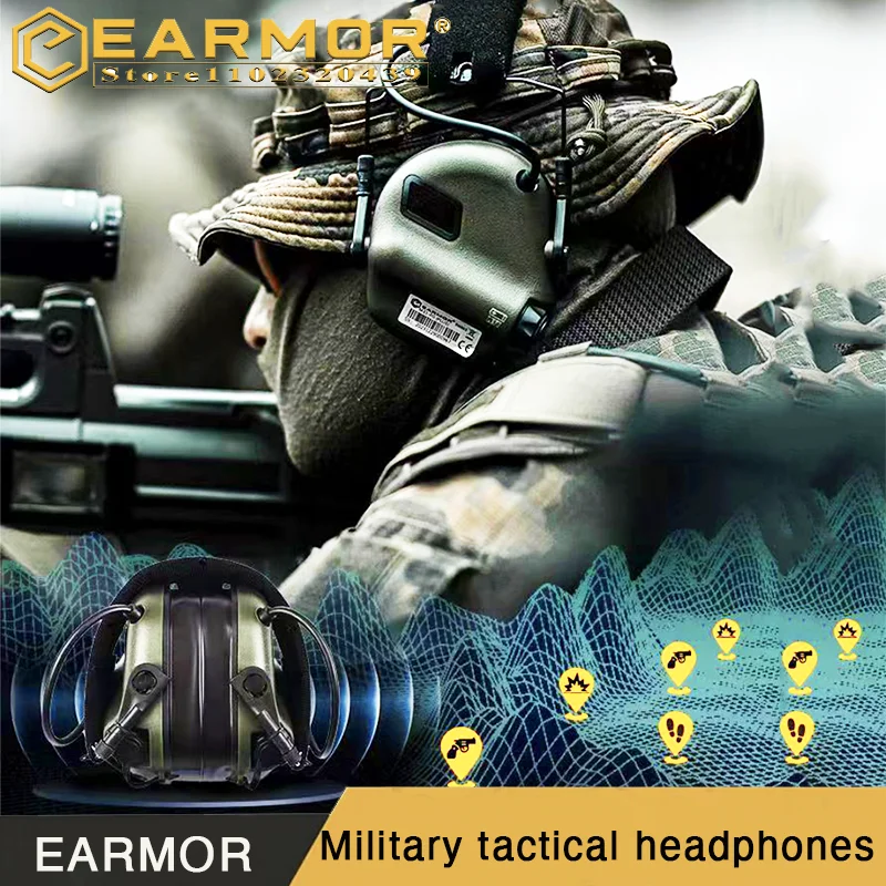 EARMOR M31 Noise Headphones Tactical Headphones M31-MARK3 MIL-STD-416 Electronic Hearing Protector