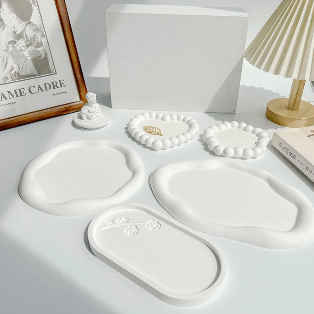 Solid color aromatherapy candle tray coaster irregular Flower Pot Base shooting props jewelry storage tray Home Decor candle tray coaster