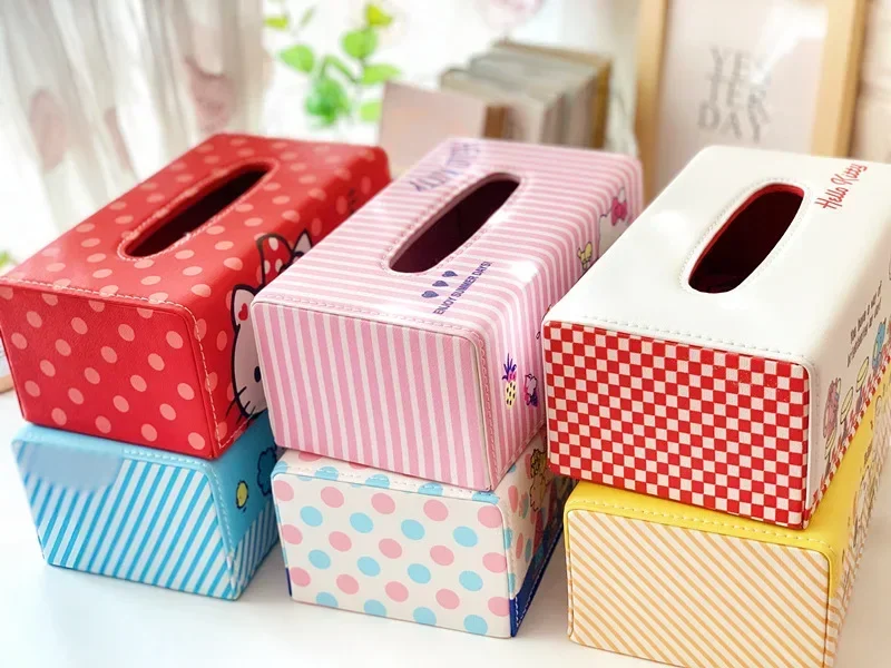 Snoopy New Cartoon PU Tissue Box Tissue Cover Car Removable Tissue Box Storage Box 5