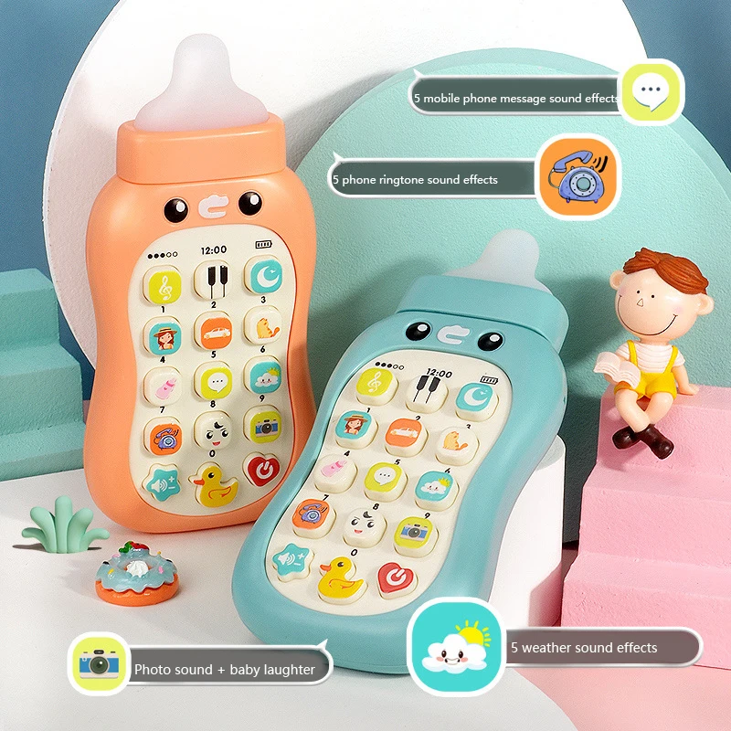 New Intelligent Education Cell Phone Musical Bottle Toy, Baby Nibble