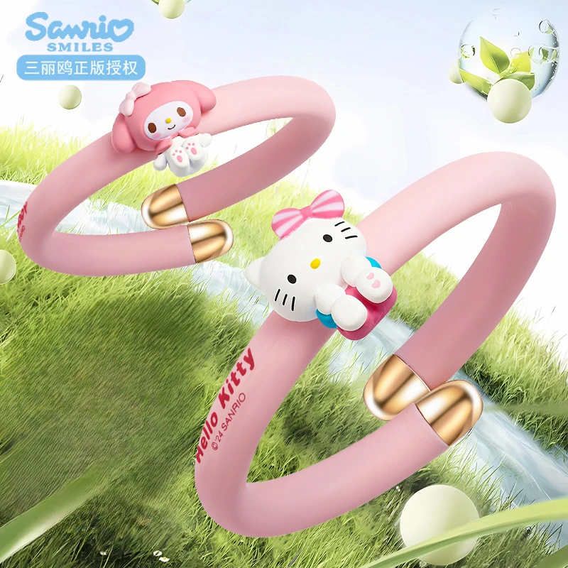 산리오 휴대용 모기 퇴치 팔찌, 헬로키티, 여름 아기, 성인, 야외, 어린이, 식물 에센셜 오일
