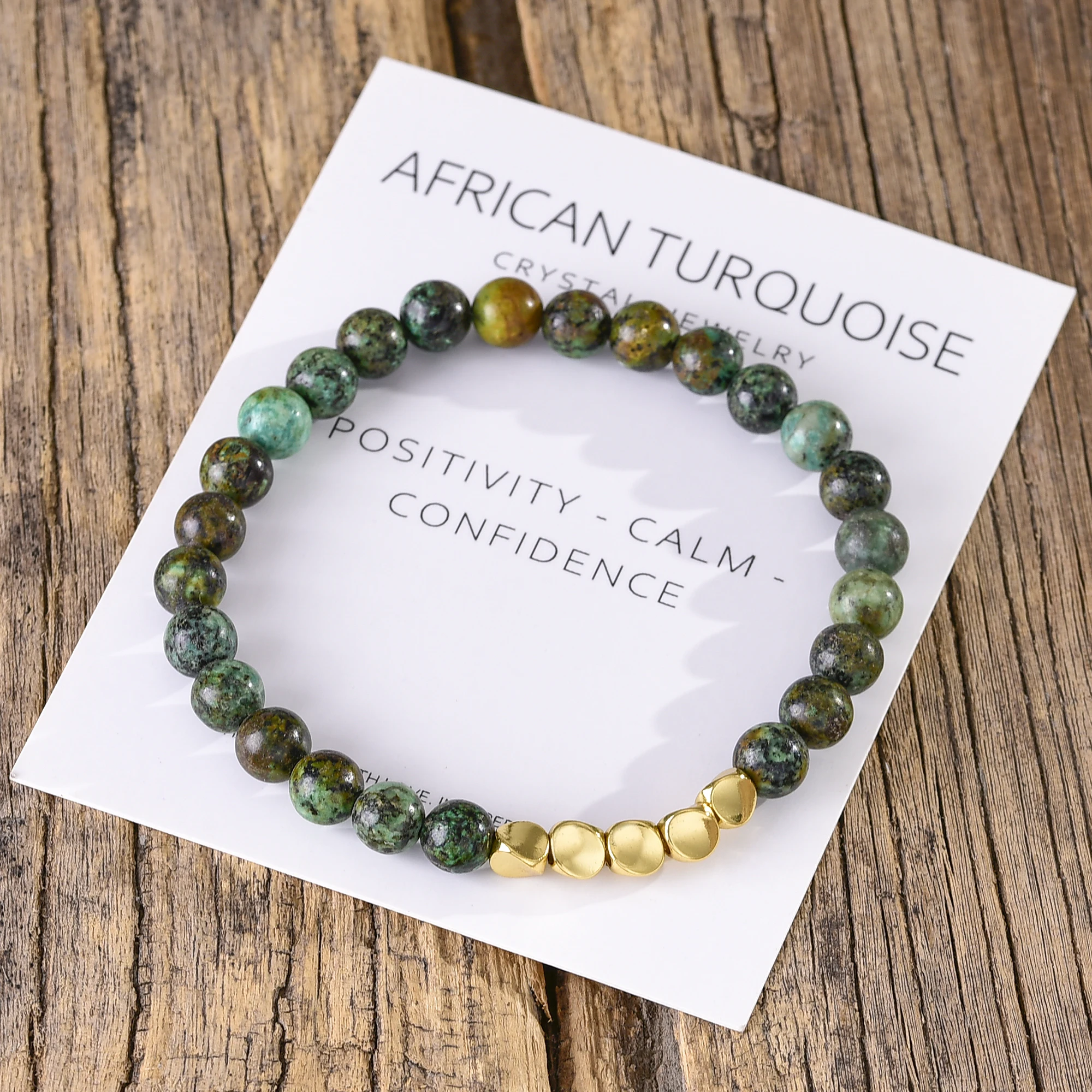 Bracciale Reiki In Agata Muschio Naturale – Pietre Verdi Da 8 Mm Con Simbolo Metallico, Fatto A Mano In India, Circonferenza 18 Cm