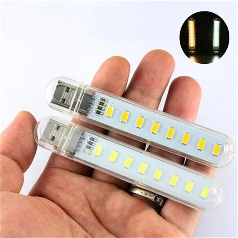 Portable 8/24 LEDs Reading Lights USB LED Night Light Mini LED Book Lamp 2PCS for Power Bank Laptop Camping Reading Lighting led light night light book light mini led light